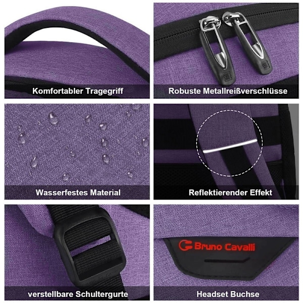 Laptop Ryggsäck Ryggsäckar Skola Ryggsäck Vattentät Laptop Väska - WELLNGS