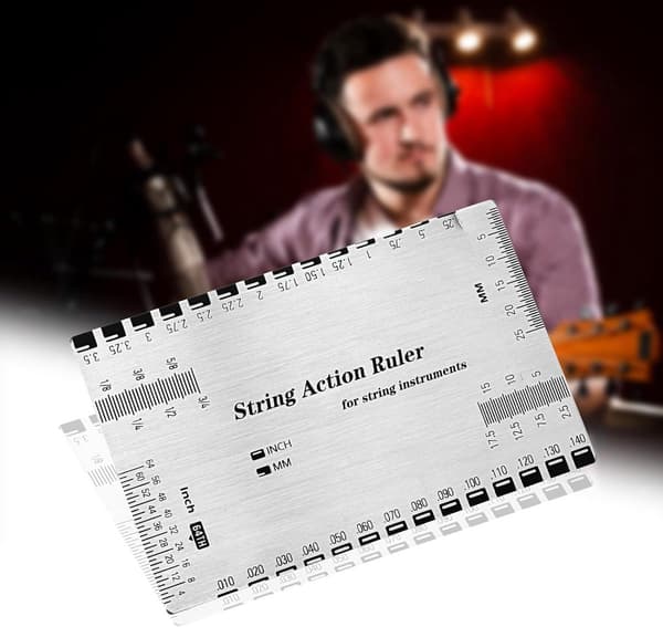 Gitarr Stränghöjdsmätare, Rostfritt Stål Gitarrlinjal, Gitarr Sträng Aktionsmätare Linjal, Gitarrverktyg För