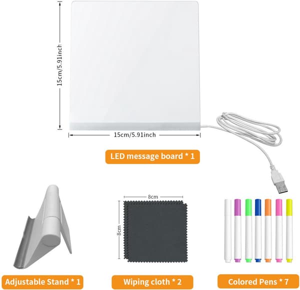 LED ritbräda för barn med 7-färgsmarkörer, 30×20cm