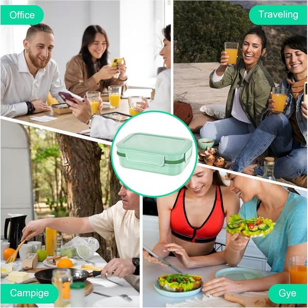 1-Pack - Bento Box i japansk stil - Stapelbar Bento Box - Mikrovågssäker - Grön - 2000ml