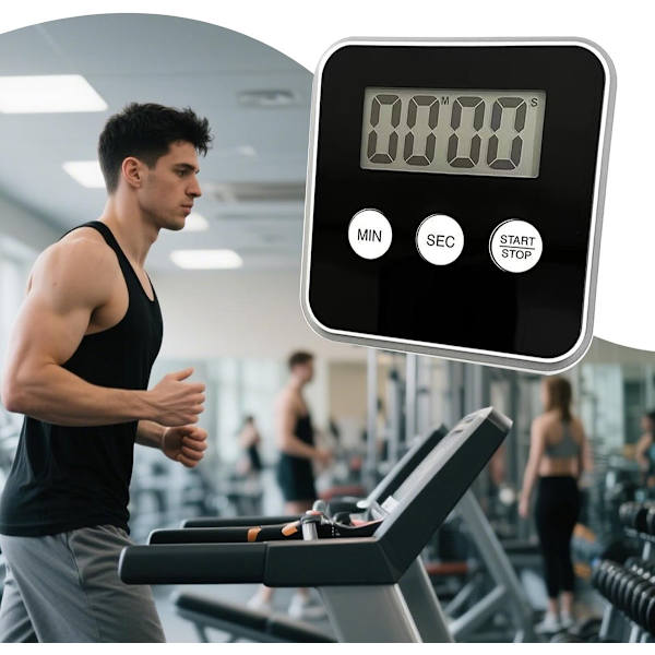 Digital kökstimer, kökstimer, Magnetisk baktimer, Väckarklocka med stativ, Multifunktionell timer, Svart