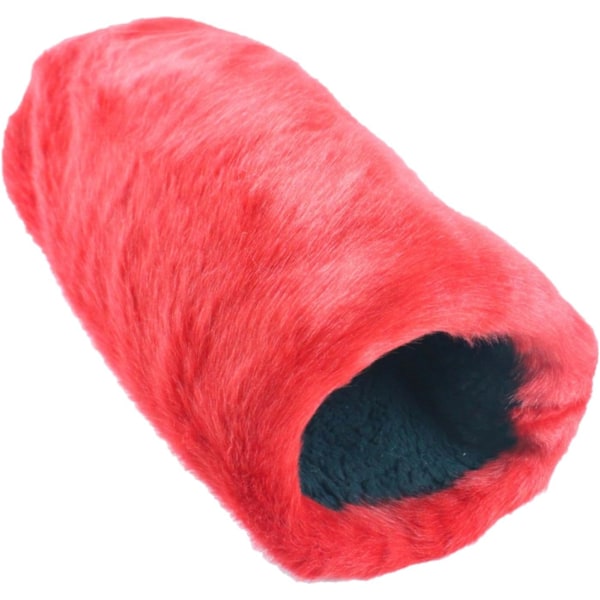 Luksuriøs Kunstig Kanin Håndvarmer Muff - Elegante Fuzzy Votter for Vinter, Stilig Pluss Muff for Kvinner, Ledd Smertelindring, Rød RED