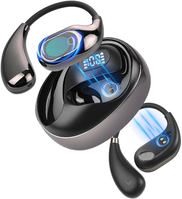 Bluetooth-översättningsheadset, Bluetooth 5.4 öppen baksida, stöder 144 språk, 25 timmars uppspelning, lämplig för resor och affärer.