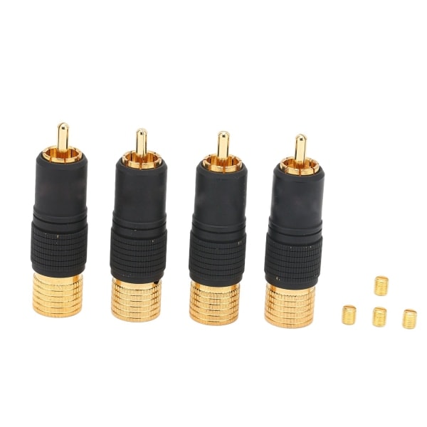 4 stk Preffair R1747 RCA lydkontakter 24K gullbelagt HIFI RCA-kontakt for 10 mm kabler Elik