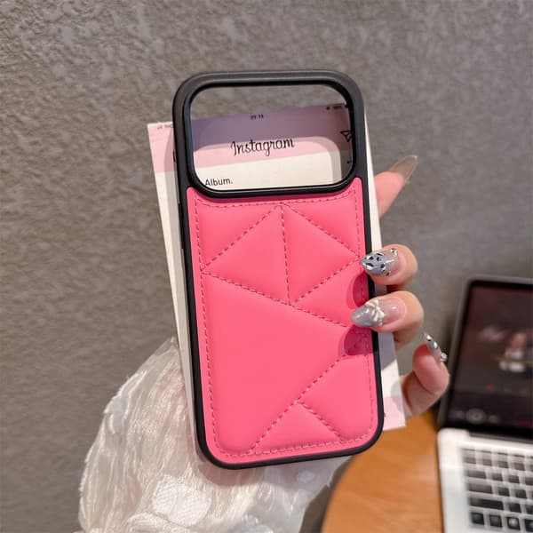 Lämplig för iPhone 17 mobilskal, anti-fall triangel läderfodral