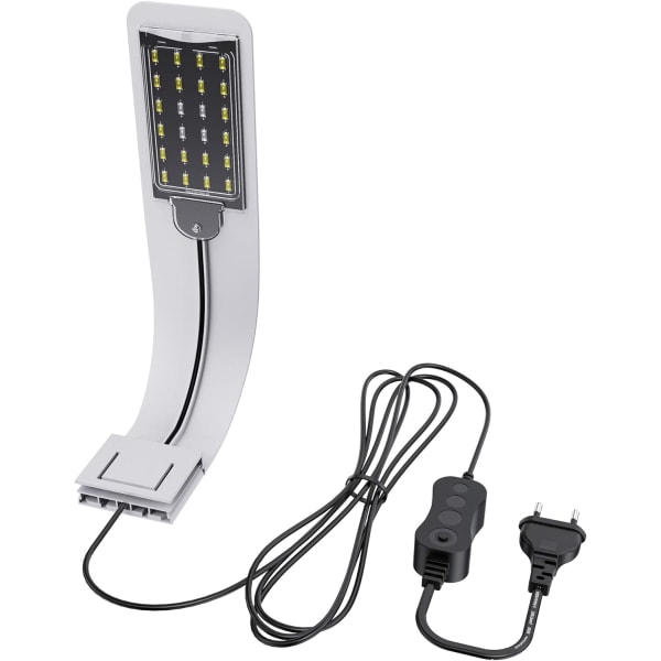 Ultra-liten LED-lampa för små akvarier, Mini-akvarielampa med 24 vita och blå LED-lampor för 30-40 cm fisktank, 10W (svart)