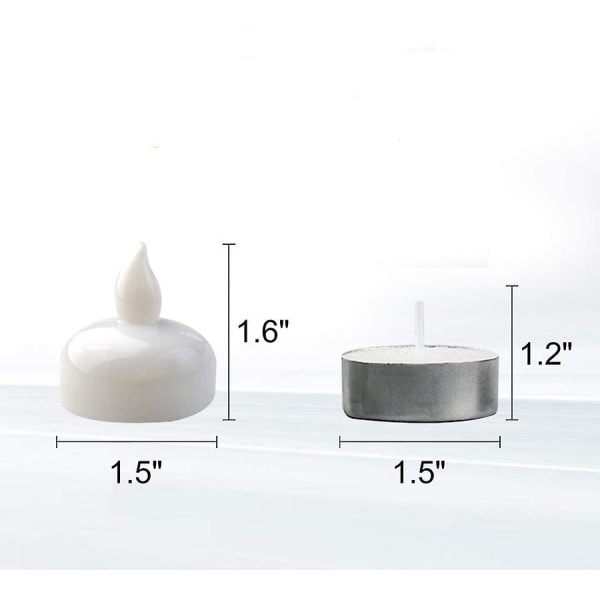 24 Pakk Vanntette Flammeløse Flytende Teelys, for Bryllup, Fest (d-583-a)