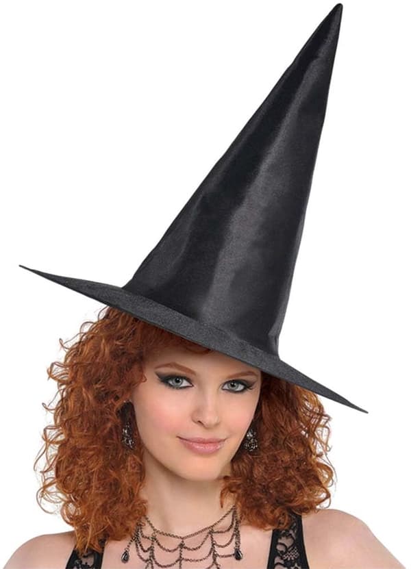 Heksehat 4-delt sæt, Halloween festkostume tilbehør, sort