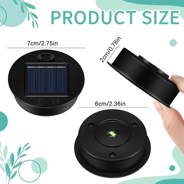 Reservdelar till solcellslampor, 2 set, φ7cm, LED solpanel, trädgårdslyktor.