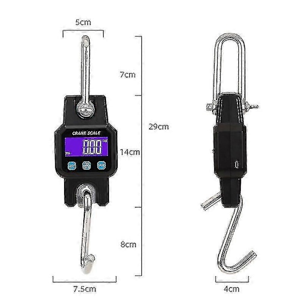 300kg/50g Bluetooth-kompatibel Kranvåg Uppladdningsbar Bärbar Hängande Industriell Krok Våg Rostfritt Stål Med 4.0 BT USB
