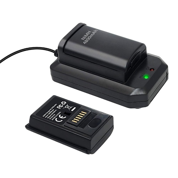 Oppladbart batterierstatningssett for spillkontroller, kompatibelt med Xbox 360