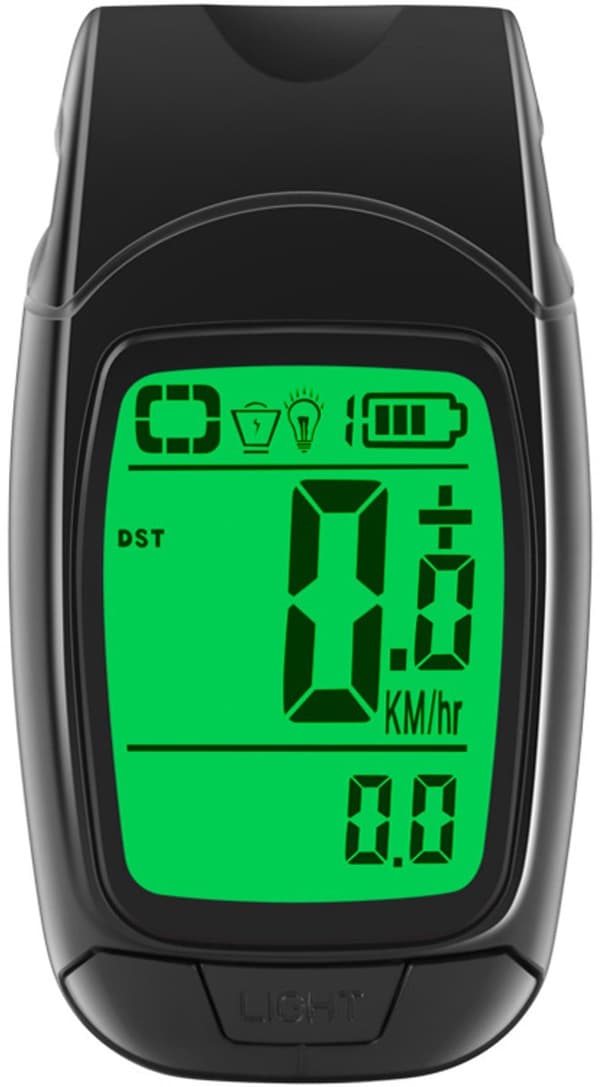 3-i-1 sykkelsett: frontlys + speedometer + ringeklokke, IPX5 vanntett, oppladbart.