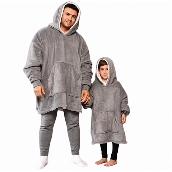 Snuggie Oversized Filt Hoodie Mörkblå