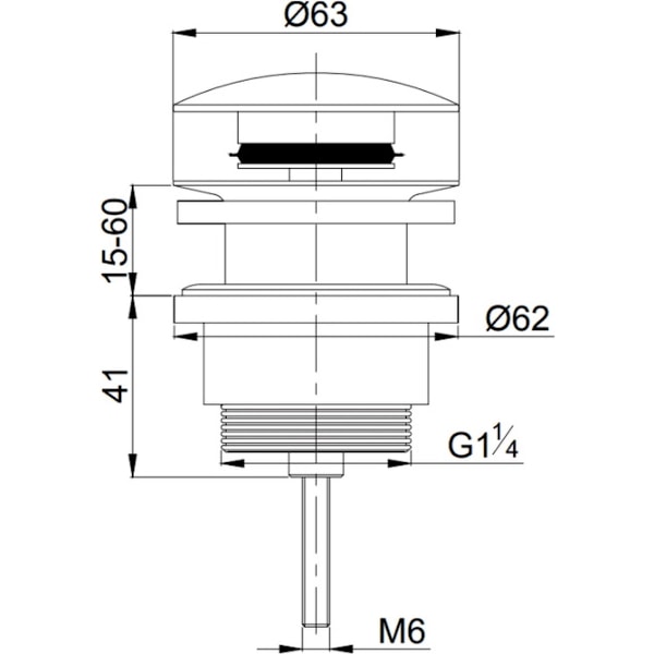 Luksus click afløbsprop 1¼\" Clic-Clac Krom