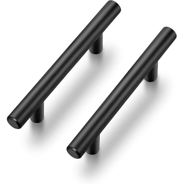 10 Pack Black Kitchen Handles Cabinet Handles 96mm Hole Center Stainless Steel