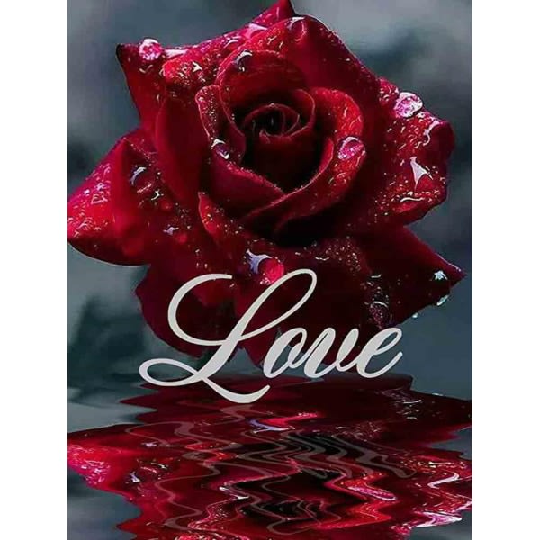 30x40cm, red rose 5d diamond painted rhinestone embroidery canvas