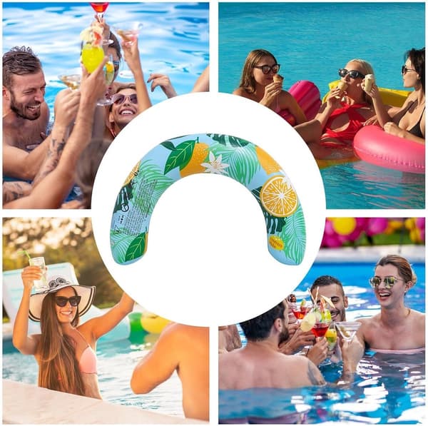 Pool Float - Oppustelig Tømmerflåde - Vandleg - Kraftigt Lækagesikkert Materiale - 75x50cm - Blå