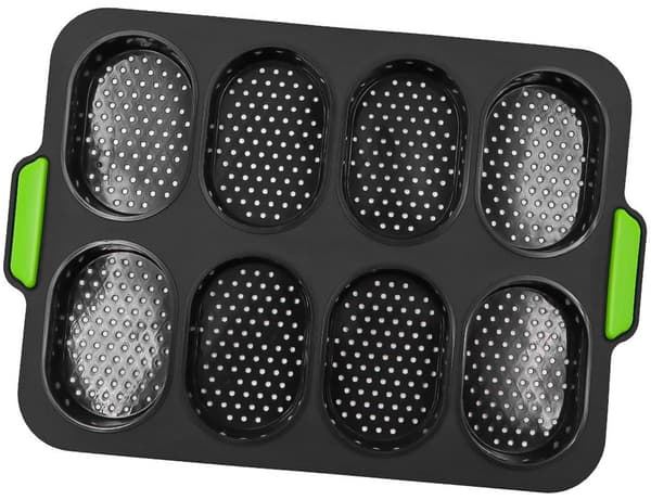 ING Allecto Plus, Silikone bageform med 8 rum til baguettes, Ideel til bagning, Varmebestandig