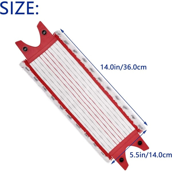 2-in-1 Mikrokuitu Mop-Pää Vaihto Super Imuva & Pölynkestävä Punainen