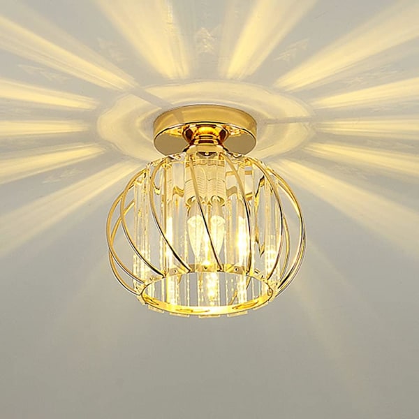 Moderne krystall taklampe, E27 LED taklampe, Mini krystall gulvlampe for kjøkken campingrom entré hall soverom (A) [Energiklasse A+++]