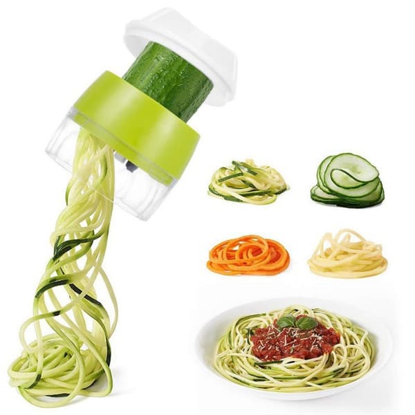 Spiralkutter - 4-i-1 grønnsakskutter for grønnsaker, pasta, poteter, gulrøtter, etc.