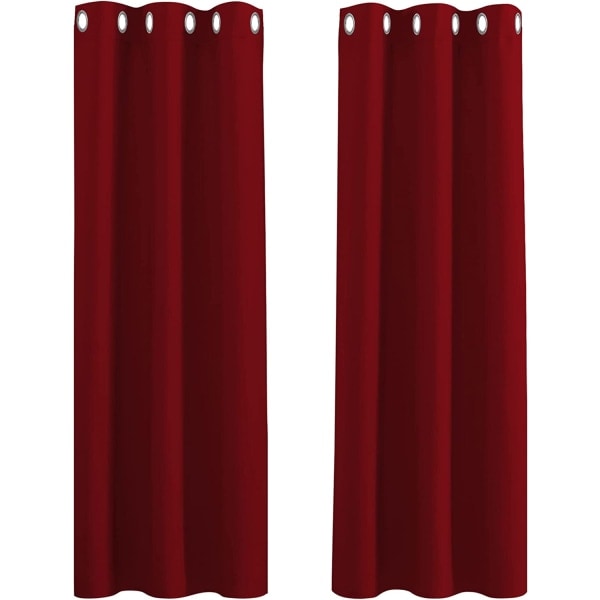 2 blendingsgardiner (rød 132*45cm)