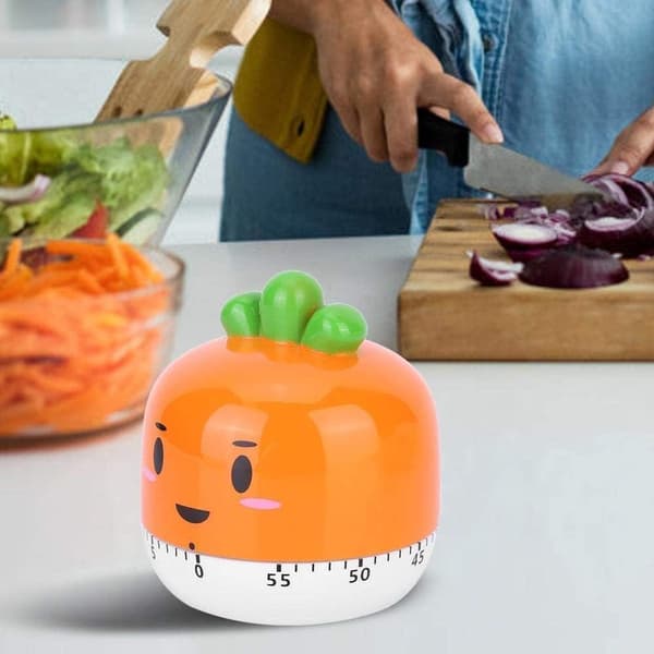Mekanisk matlagnings timer, manuell grönsaksräknare, 1 styck, orange