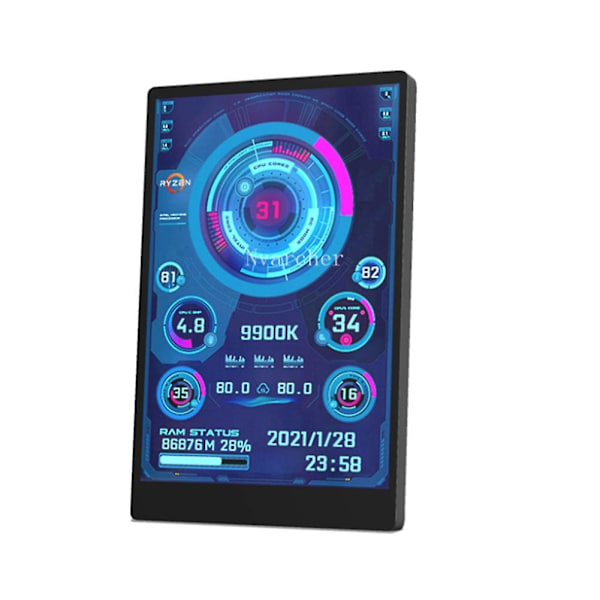 3,5 tuuman IPS USB Mini -näyttö AIDA64 PC CPU RAM HDD -datanäyttö Tietokoneen lämpötilanäyttö Type-C Alinäyttö