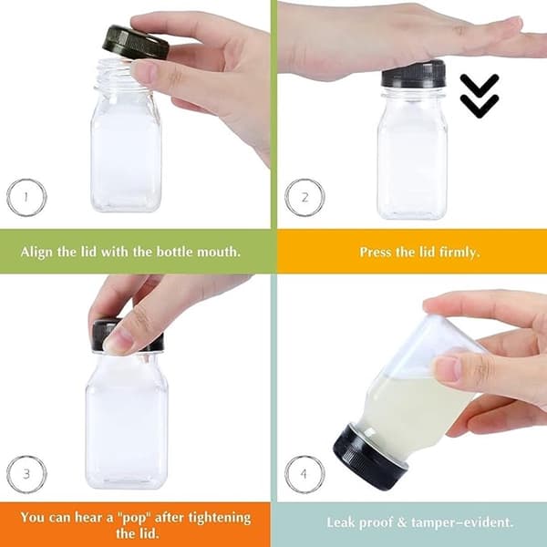 10-pack små klara vattenflaskor plast juiceflaskor mjölkflaskor dryckesbehållare mini plastflaskor återanvändbara för smoothies 120ml