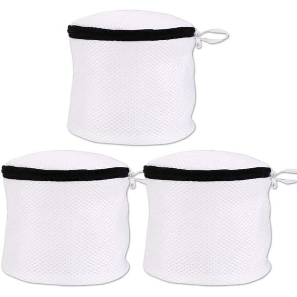 Washing machine net, 3 cylindrical laundry bags with zipper, suitable for machine washing, reusable