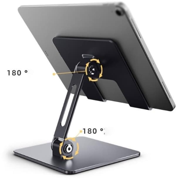 Tablet Stand, Tablet Holder, Metal Foldbart Skrivebordsstativ til Mobiltelefoner, Egnet til iPad Support