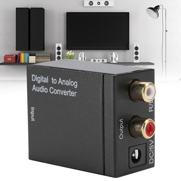 Digital Optisk Fiber til Analog Lydkonverter Plast Svart Toslink USB Kabel Maskin