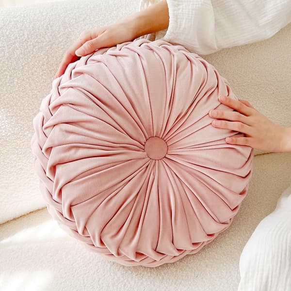 Pyntepuder - Bløde puder - Stueindretning - Unikt 3D-design - 38 cm diameter - Pink