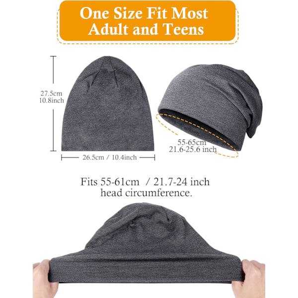 2 kpl Klassinen Pipo Miehille Naisille Unisex Löysä Neulotu Pipo Pitkä Pipo Talvelle Musta Harmaa black, gray