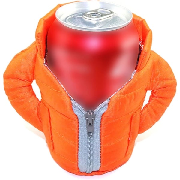 Flaskkylare (Orange), Isolerad Burkkylarkappa för 355 ml Burkar, Bärbar Dryckeskylare