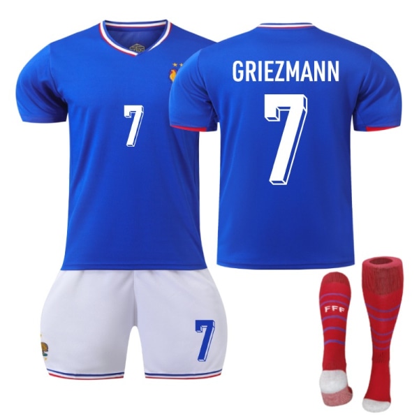 2024-2025 Säsong UEFA Frankrike Nr.7 Jersey Set NO.7 Griezmann 26(145-150cm)