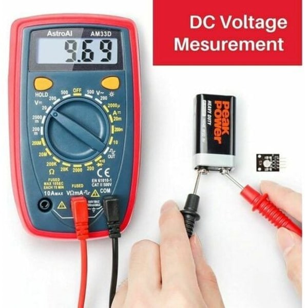 Bærbar Digital Multimeter, Elektrisk Tester 2000, Digital Multimeter, Voltmeter, Amperemeter, Ohmmeter, AC og DC Måling, DC...