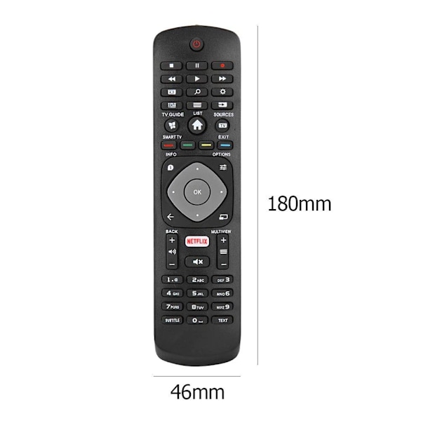 Universal Smart TV-fjärrkontroll med Netflix för Philips Svart Black one size