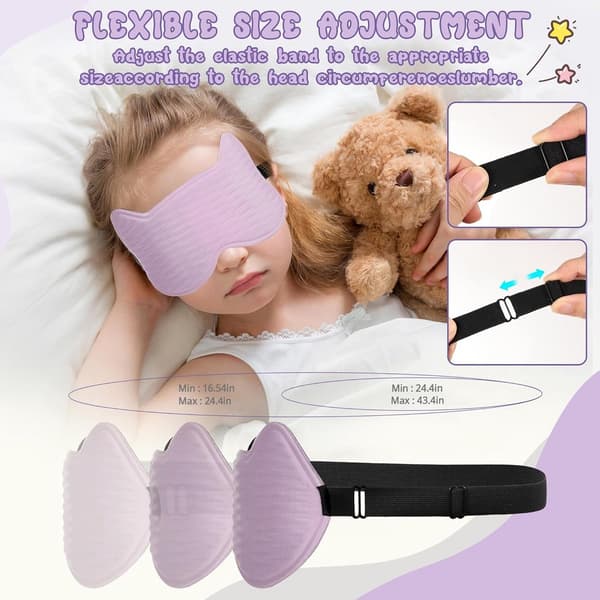Bekväm 3D-sovmask för barn med minnesskum - Justerbar och tryckfri