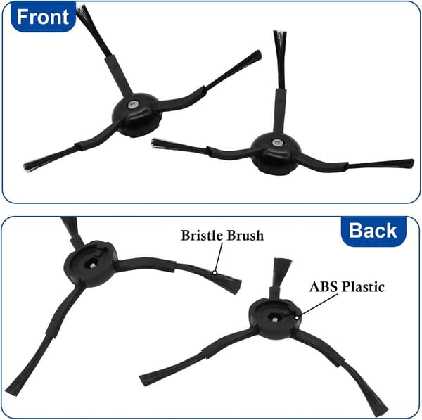 4-delars set - Robotdammsugartillbehör - Kompatibelt med Roborock Q8 Max+/Q5 Pro - Svart