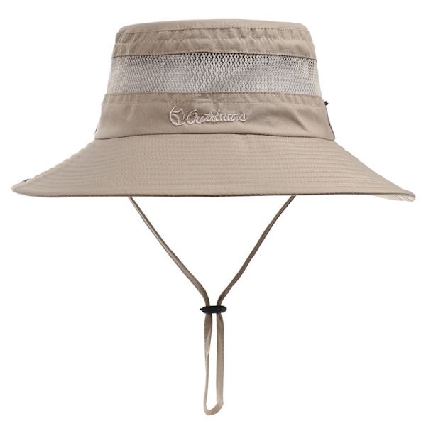 Fiskehat UPF 50+ Bredskygget solhat til mænd og kvinder, herre bøllehat med UV-beskyttelse til vandreture strandhatte (Khaki)