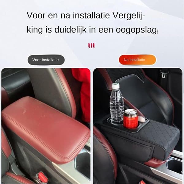 Bilens midtarmlene oppbevaringsmatte med koppholder, et vanlig biltilbehør for lastebiler.