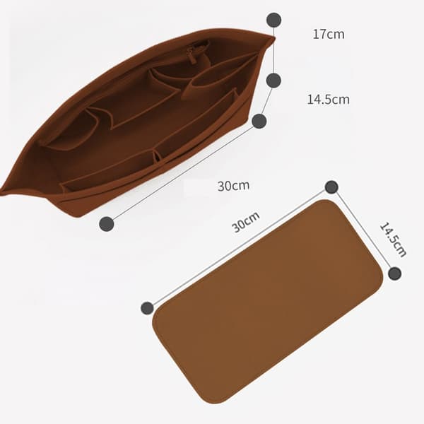 Handväska Organizer Insats - Inner Väska Organizer för Handväskor (2-pack) - Brun