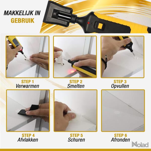 Laminatreparationssæt, 11-farvede hårdvoksstifter, 17 dele