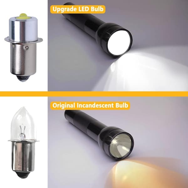 4-pack LED-taskulamppu LED-taskulamppumuunnos LED-taskulamppu Hopeinen Taskulamppu polttimo P13.5S 4-12V C- ja D-paristotaskulampuille