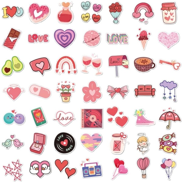 100 kærlighedstemaede Valentinsdag-klistermærker