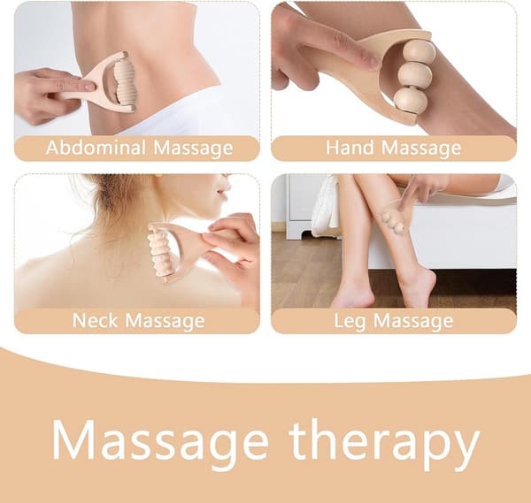 Tre elementer: Træmassager, massageruller - ruller
