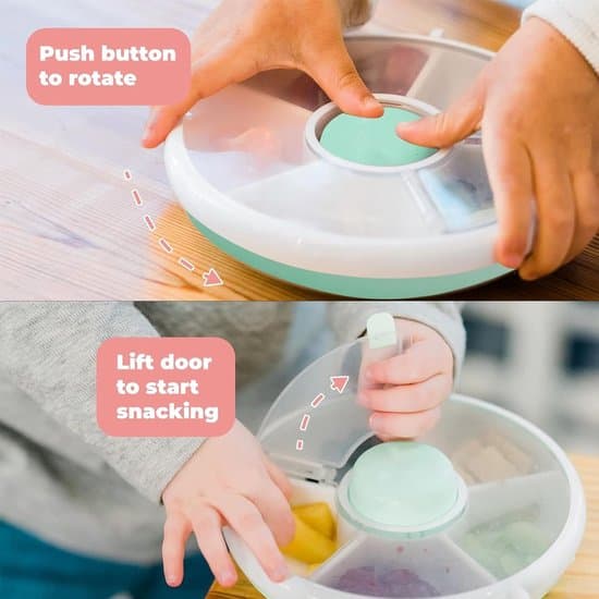 ING Snack roterende snackskuff - med skulderstropp - gjenbrukbar snackboks (med gaffel)