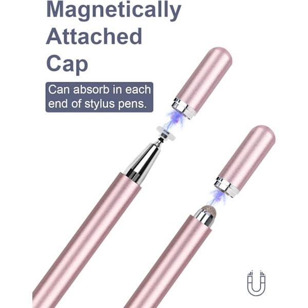 Pekstift för iPad, 2-pack, 2-i-1-skiva pekstift för pekskärmar, kapacitiv pekstift med magnetisk mössa, kompatibel med iPad iPhone Pro Android