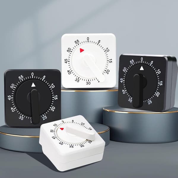 ING Timer, Analog timer, Mekanisk timer, 60 minutter, Gadget, Timer, Koketimer, Verktøy, Egnet for matlaging, baking, koking av egg, Svart